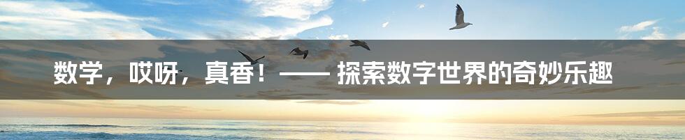 数学，哎呀，真香！—— 探索数字世界的奇妙乐趣