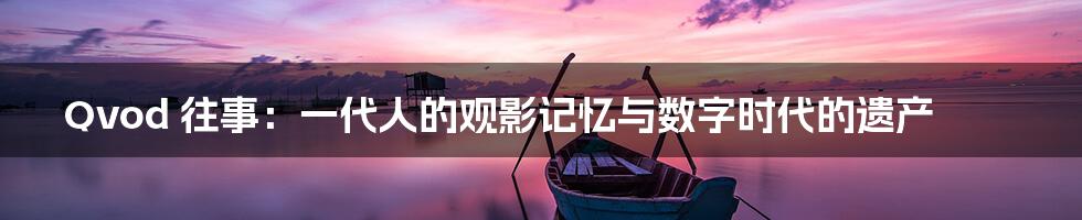 Qvod 往事:一代人的观影记忆与数字时代的遗产