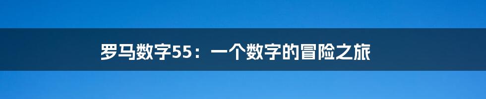 罗马数字55：一个数字的冒险之旅