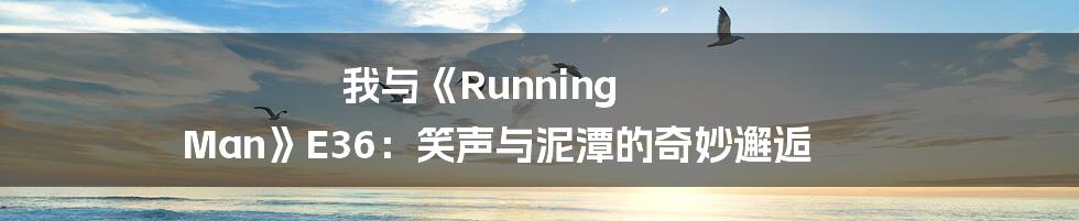 我与《Running Man》E36:笑声与泥潭的奇妙邂逅