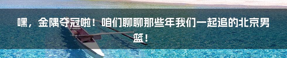 嘿，金隅夺冠啦！咱们聊聊那些年我们一起追的北京男篮！