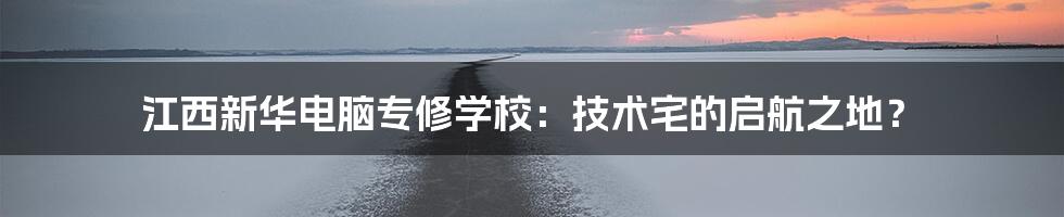 江西新华电脑专修学校:技术宅的启航之地?