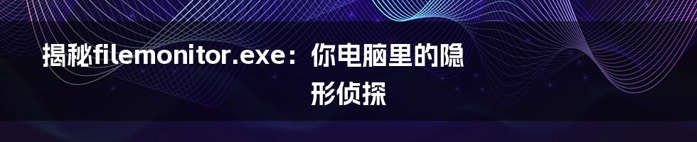 揭秘filemonitor.exe：你电脑里的隐形侦探