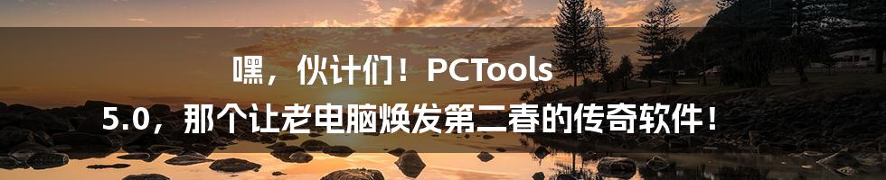 嘿，伙计们！PCTools 5.0，那个让老电脑焕发第二春的传奇软件！