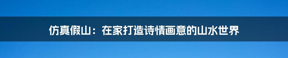 仿真假山:在家打造诗情画意的山水世界