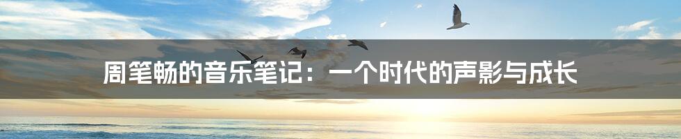 周笔畅的音乐笔记：一个时代的声影与成长