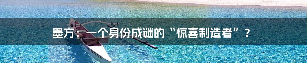 墨方：一个身份成谜的“惊喜制造者”？