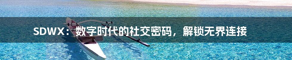 SDWX：数字时代的社交密码，解锁无界连接