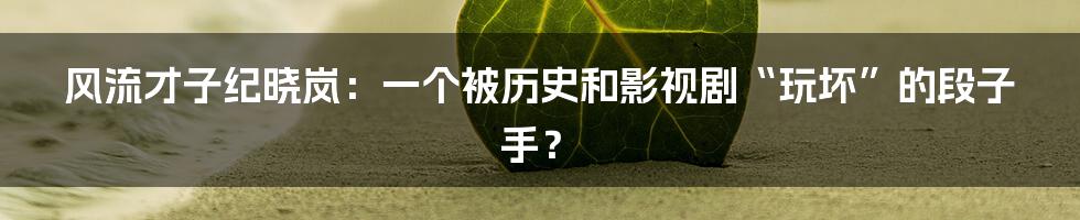 风流才子纪晓岚：一个被历史和影视剧“玩坏”的段子手？