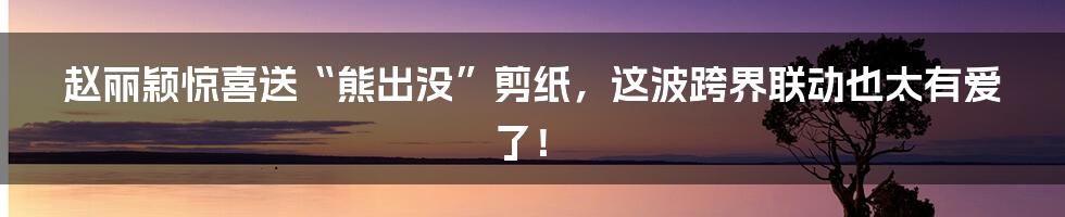 赵丽颖惊喜送“熊出没”剪纸,这波跨界联动也太有爱了!