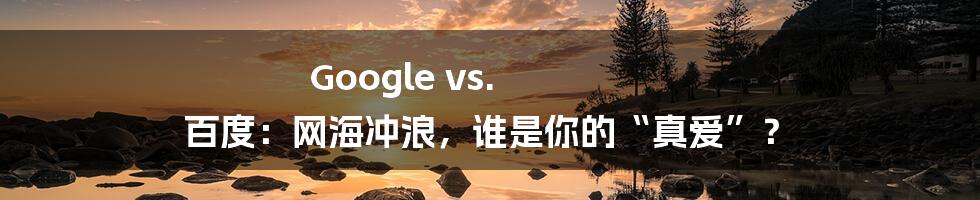 Google vs. 百度：网海冲浪，谁是你的“真爱”？