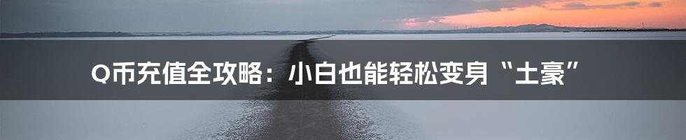 Q币充值全攻略:小白也能轻松变身“土豪”