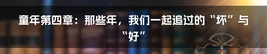 童年第四章：那些年，我们一起追过的“坏”与“好”