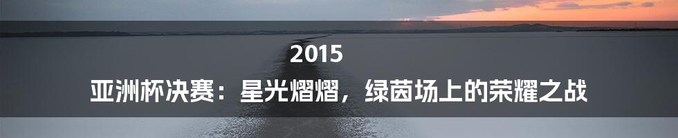 2015 亚洲杯决赛：星光熠熠，绿茵场上的荣耀之战