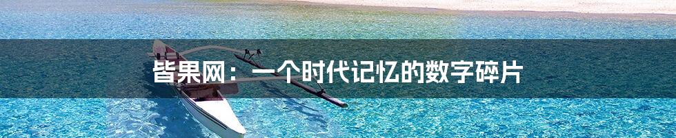 皆果网:一个时代记忆的数字碎片