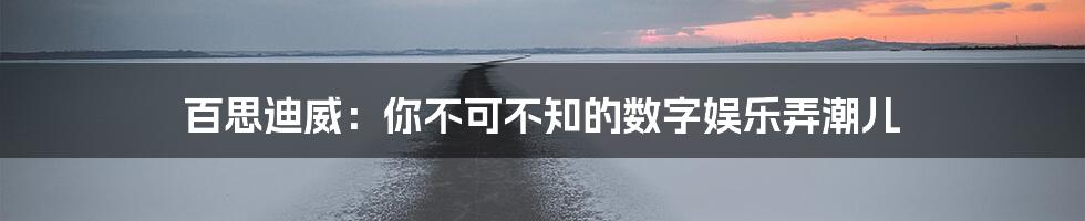 百思迪威：你不可不知的数字娱乐弄潮儿