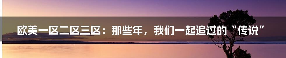 欧美一区二区三区：那些年，我们一起追过的“传说”