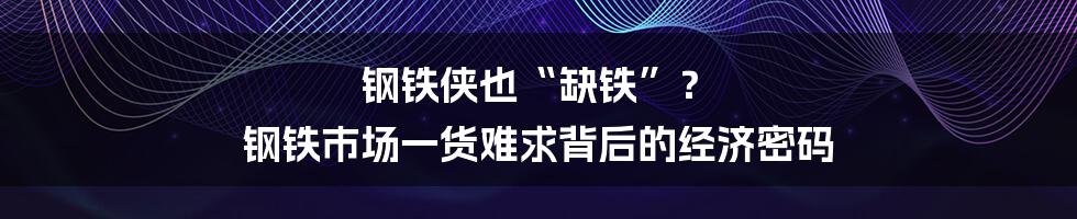 钢铁侠也“缺铁”? 钢铁市场一货难求背后的经济密码