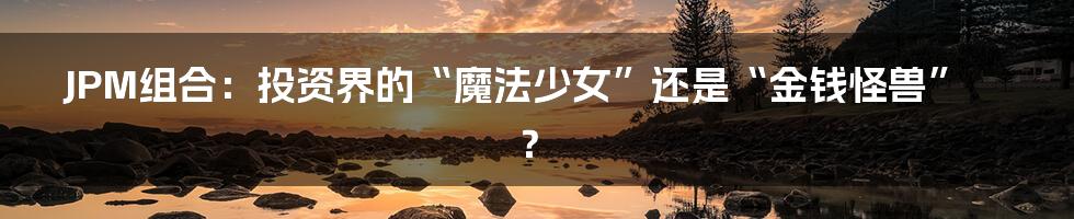 JPM组合:投资界的“魔法少女”还是“金钱怪兽”?