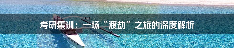 考研集训:一场“渡劫”之旅的深度解析