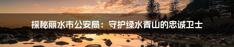 探秘丽水市公安局：守护绿水青山的忠诚卫士