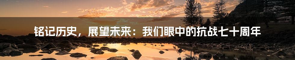 铭记历史，展望未来：我们眼中的抗战七十周年