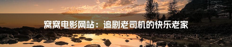 窝窝电影网站：追剧老司机的快乐老家