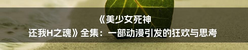 《美少女死神 还我H之魂》全集：一部动漫引发的狂欢与思考