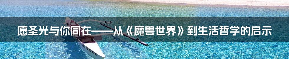 愿圣光与你同在——从《魔兽世界》到生活哲学的启示