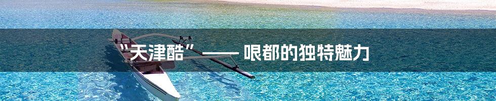 “天津酷”—— 哏都的独特魅力