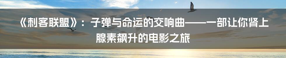 《刺客联盟》：子弹与命运的交响曲——一部让你肾上腺素飙升的电影之旅