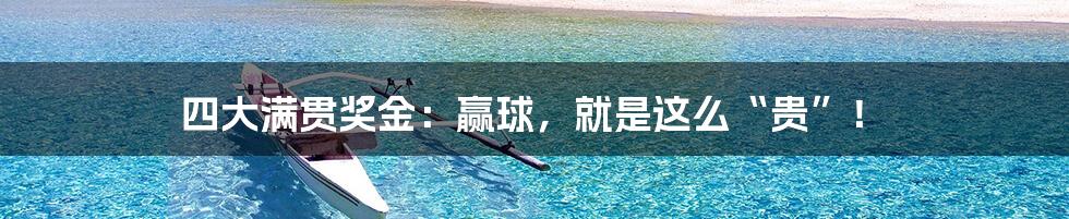 四大满贯奖金：赢球，就是这么“贵”！