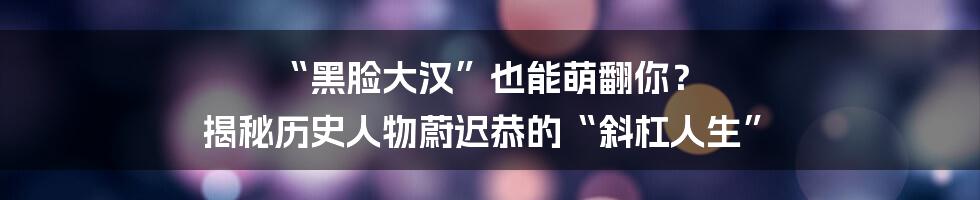 “黑脸大汉”也能萌翻你？ 揭秘历史人物蔚迟恭的“斜杠人生”
