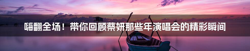 嗨翻全场!带你回顾蔡妍那些年演唱会的精彩瞬间