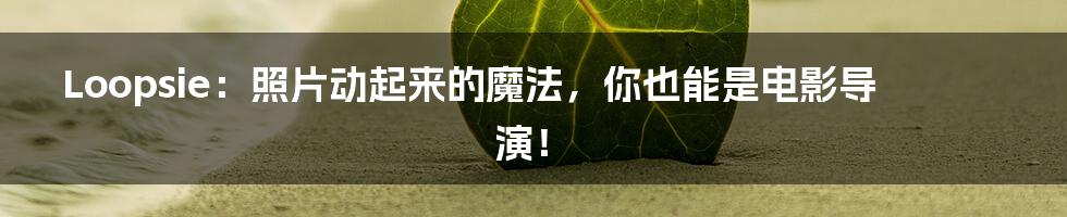 Loopsie：照片动起来的魔法，你也能是电影导演！