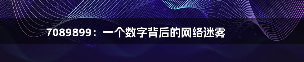7089899：一个数字背后的网络迷雾