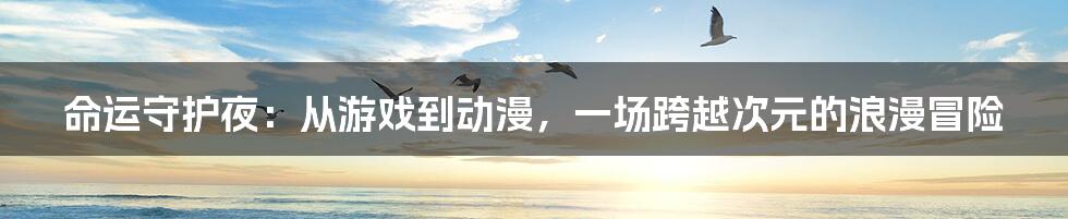 命运守护夜:从游戏到动漫,一场跨越次元的浪漫冒险