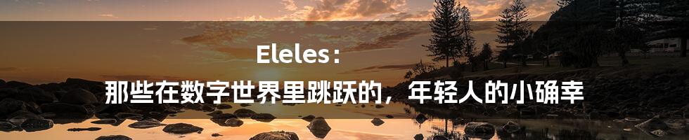 Eleles: 那些在数字世界里跳跃的,年轻人的小确幸