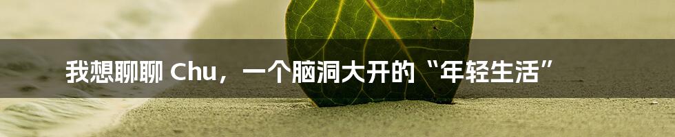 我想聊聊 Chu，一个脑洞大开的“年轻生活”