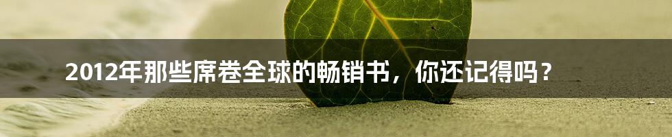 2012年那些席卷全球的畅销书，你还记得吗？