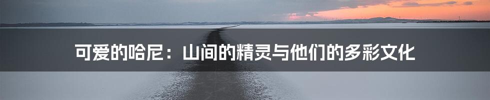 可爱的哈尼:山间的精灵与他们的多彩文化