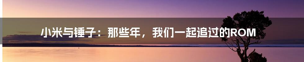 小米与锤子：那些年，我们一起追过的ROM