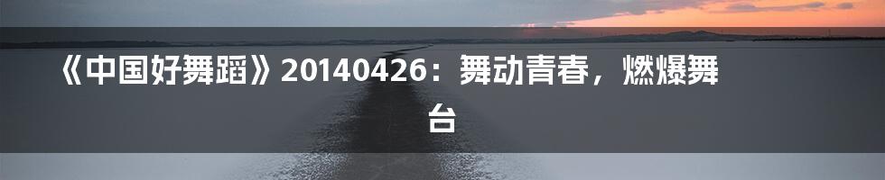 《中国好舞蹈》20140426：舞动青春，燃爆舞台