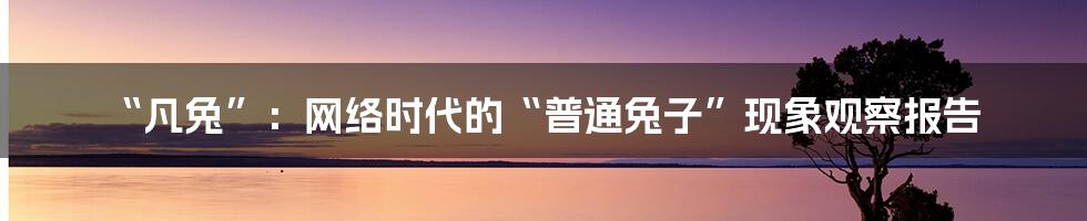 “凡兔”：网络时代的“普通兔子”现象观察报告