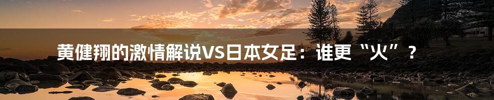 黄健翔的激情解说VS日本女足：谁更“火”？