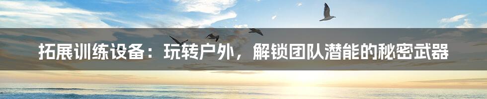 拓展训练设备:玩转户外,解锁团队潜能的秘密武器