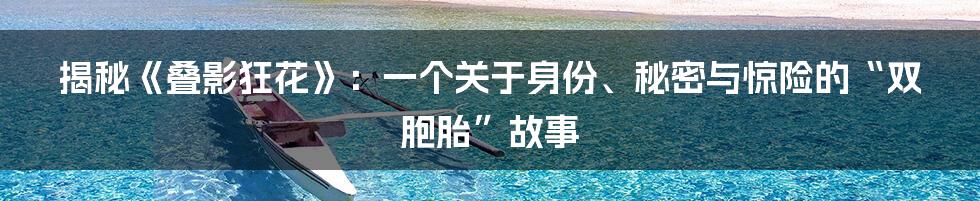 揭秘《叠影狂花》：一个关于身份、秘密与惊险的“双胞胎”故事