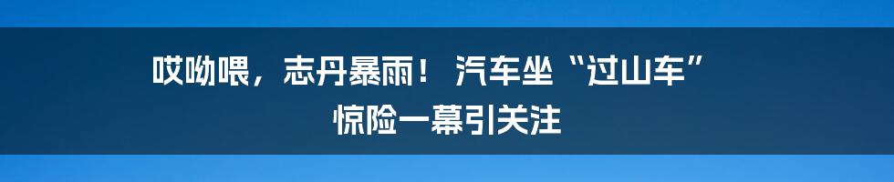 哎呦喂，志丹暴雨！ 汽车坐“过山车” 惊险一幕引关注