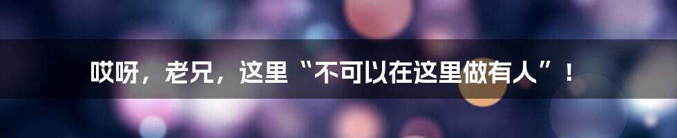 哎呀,老兄,这里“不可以在这里做有人”!