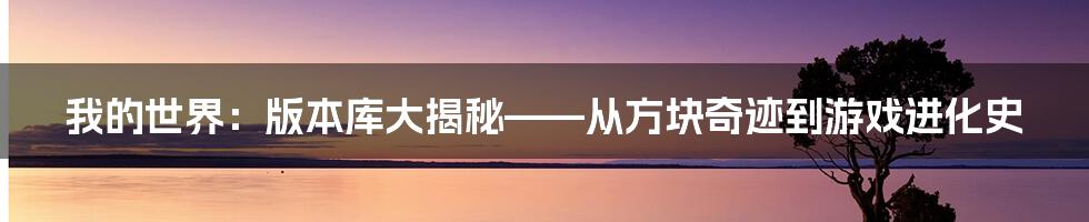 我的世界:版本库大揭秘——从方块奇迹到游戏进化史
